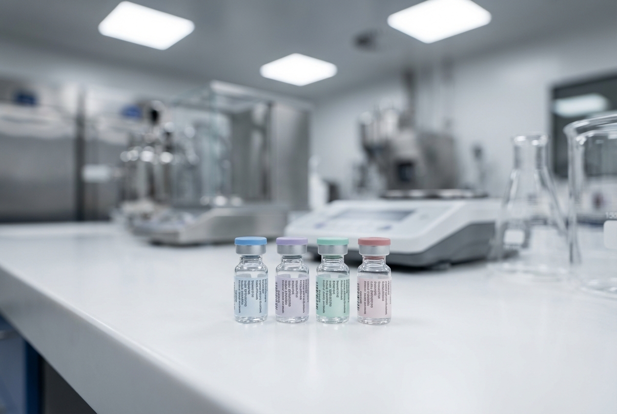 Clinical peptide therapy vials in a compounding pharmacy