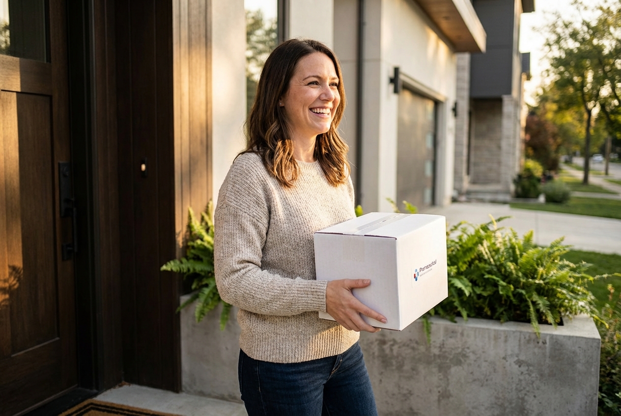 Patient receiving free prescription medications delivered to their home