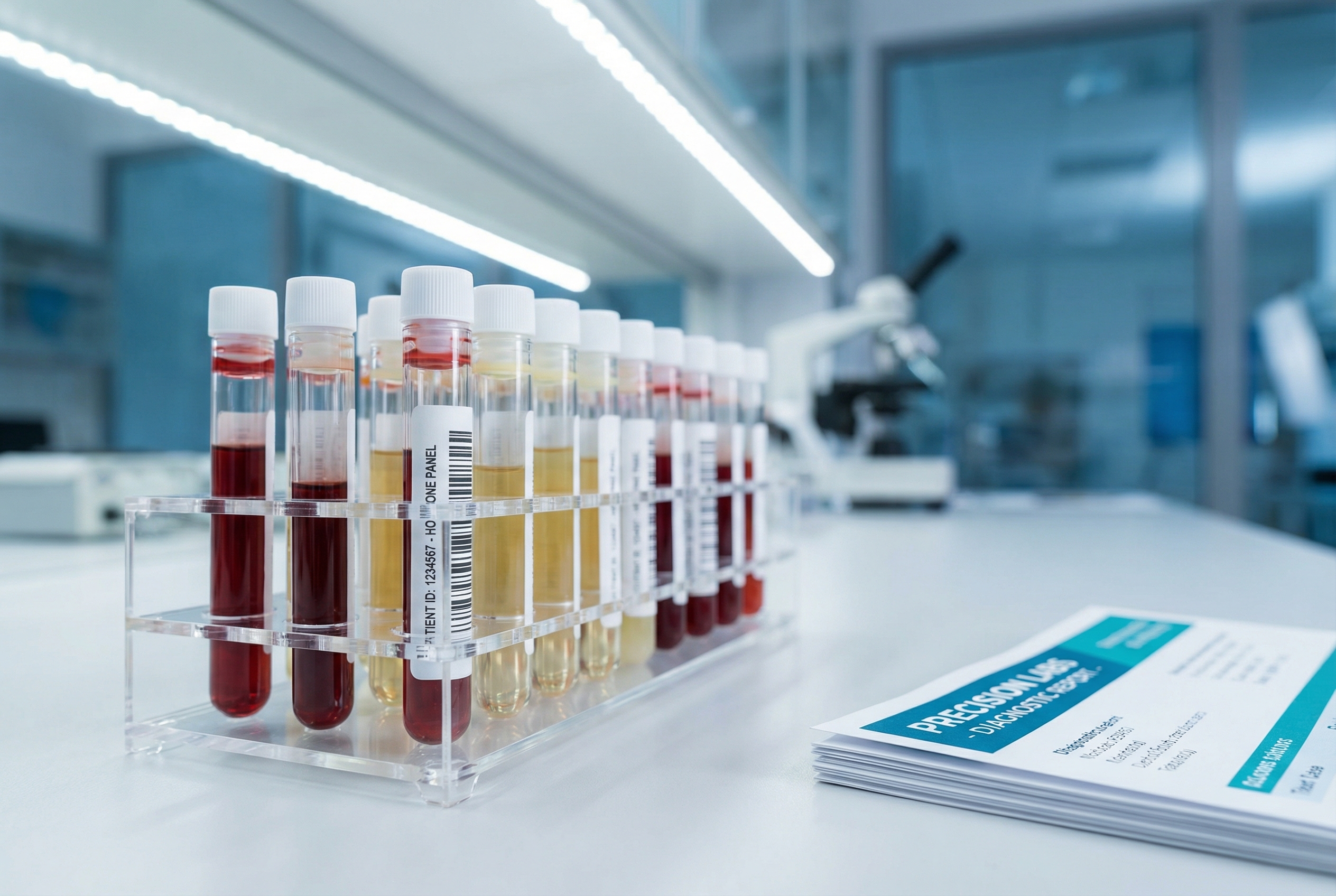 Comprehensive hormone lab testing blood vials