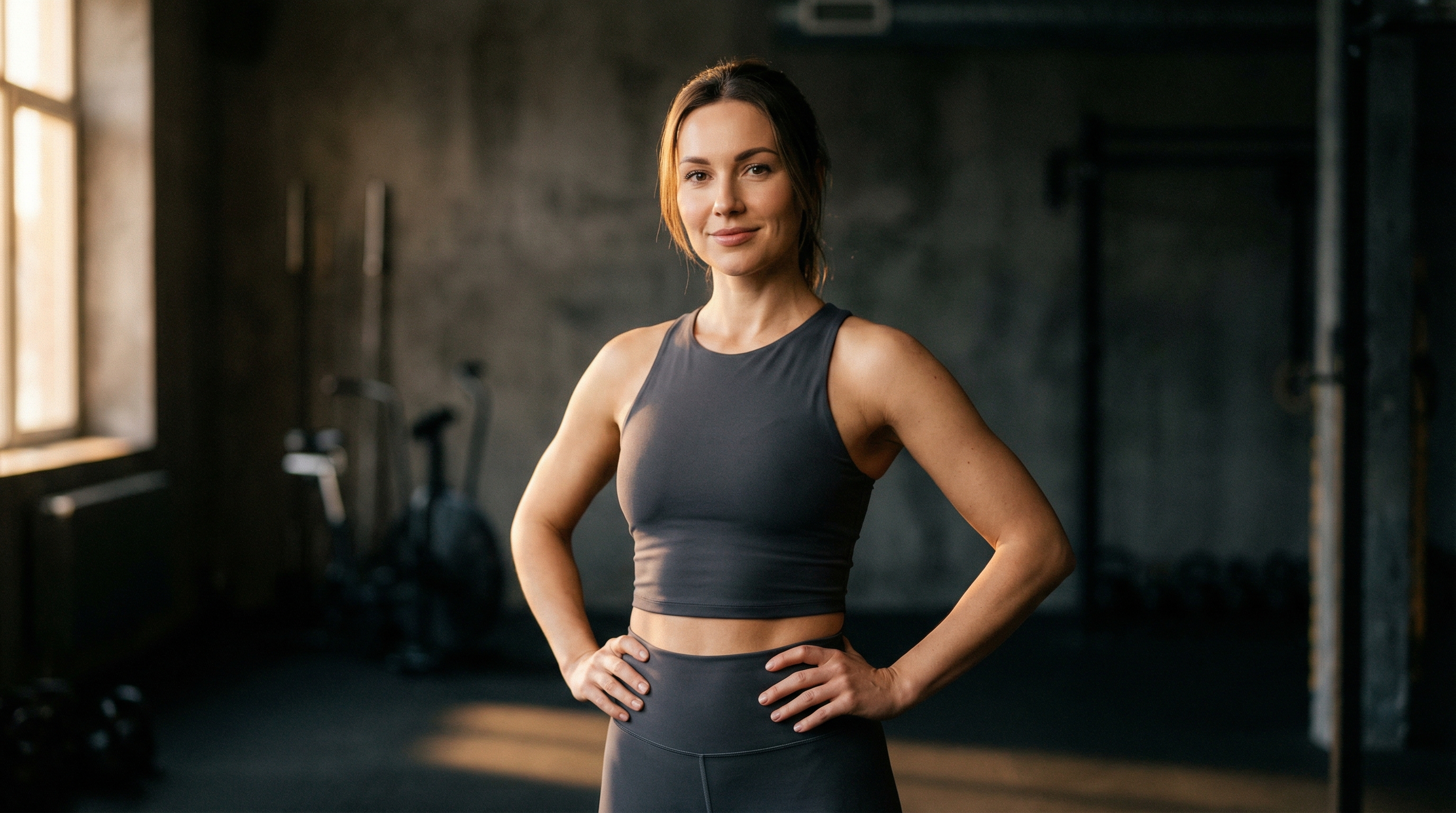 Woman showing slim waistline after GLP-1 weight loss treatment in Lacey, WA